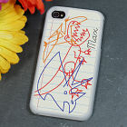 Personalized iPhone 4 Case - Dinosaur Sketch